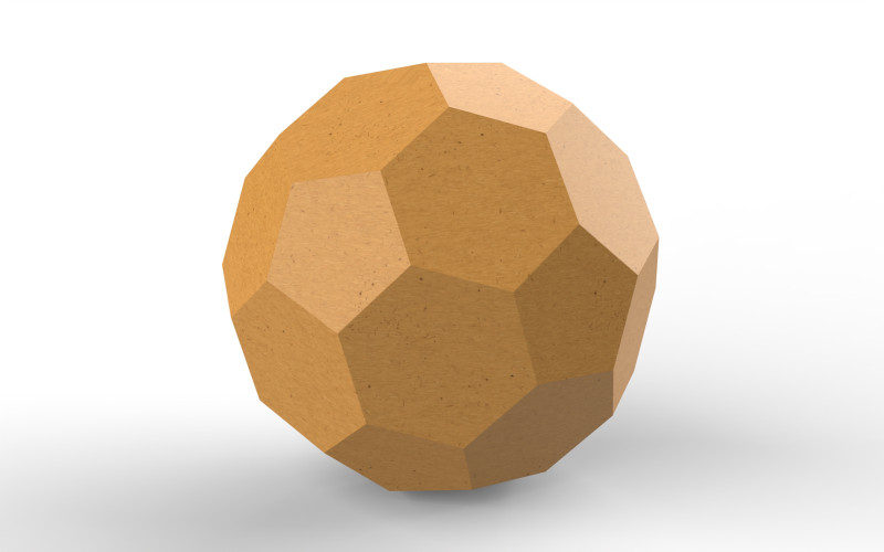 Realistic Kraft Paper Football including die-cut file 3D Модель .c4d .max .obj .3ds .fbx .stl .blend 