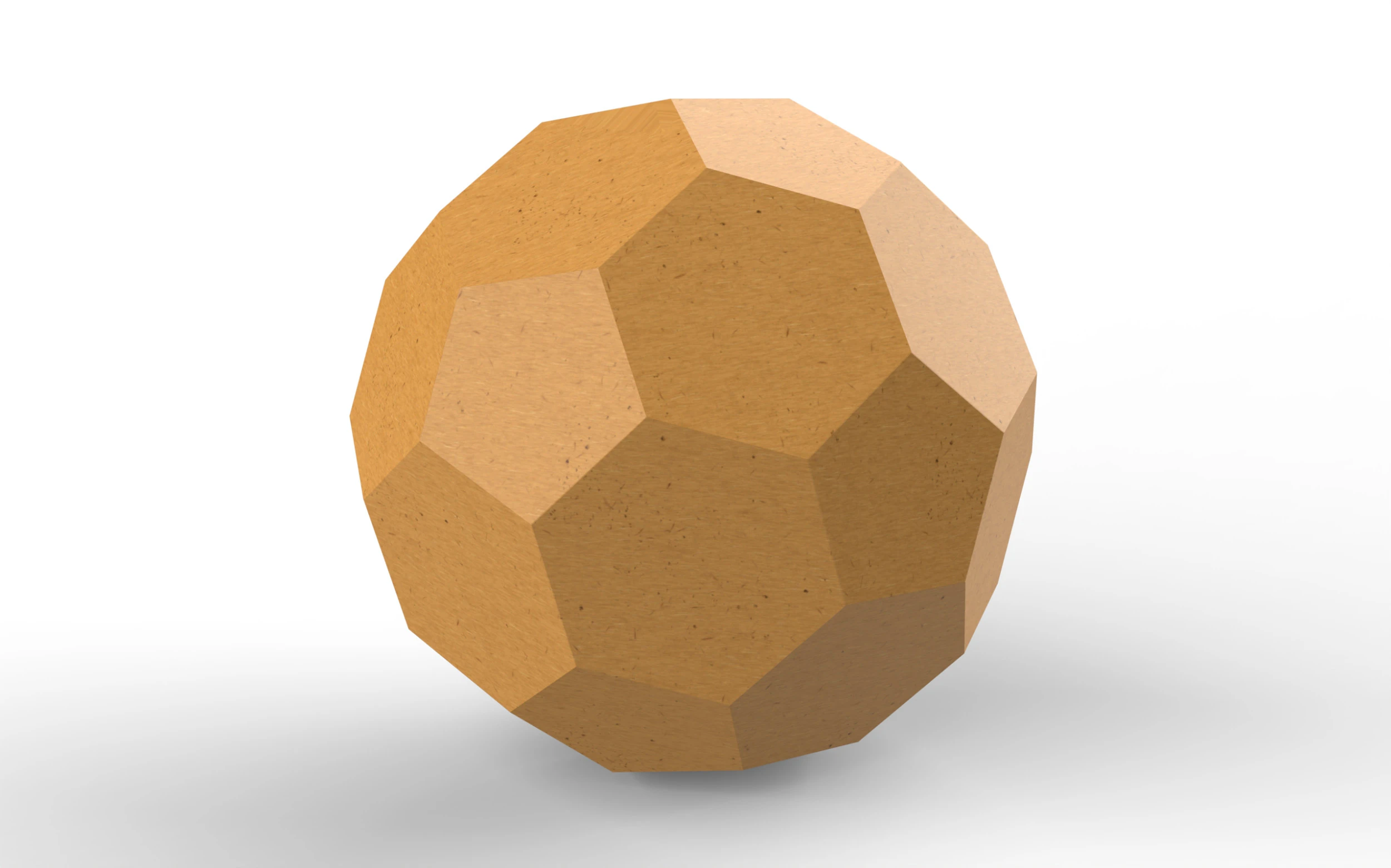 Realistic Kraft Paper Football including die-cut file 3D Model .c4d .max .obj .3ds .fbx .stl .blend 