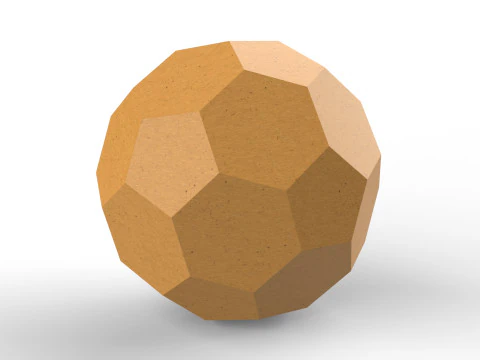 다이컷 파일을 포함한 사실적인 크래프트 종이 축구공 3D 모델