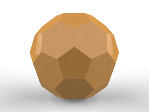 Realistic Kraft Paper Football including die-cut file 3D Модель