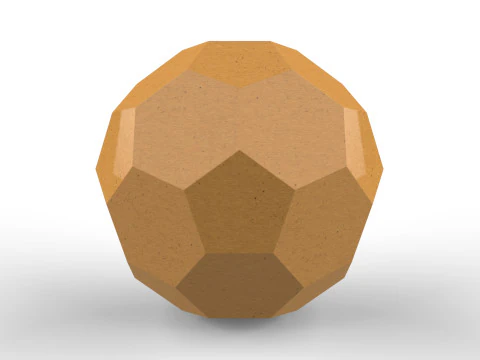 Realistic Kraft Paper Football including die-cut file 3D Model