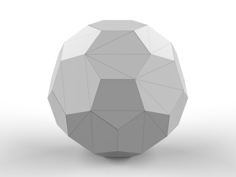 Realistic Kraft Paper Football including die-cut file 3D Модель