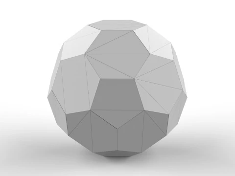 Realistic Kraft Paper Football including die-cut file 3D Model