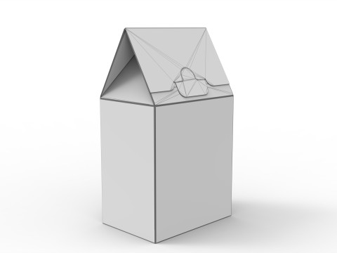 Gable Top Cardboard Packaging Box 100x115x70mm 3D Модель