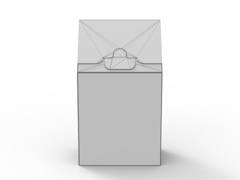 Gable Top Cardboard Packaging Box 100x115x70mm 3D Модель
