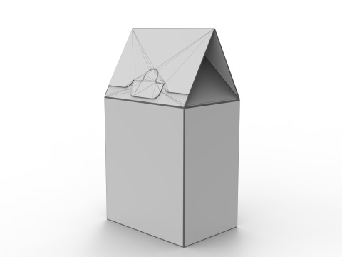 Gable Top Cardboard Packaging Box 100x115x70mm 3D Модель