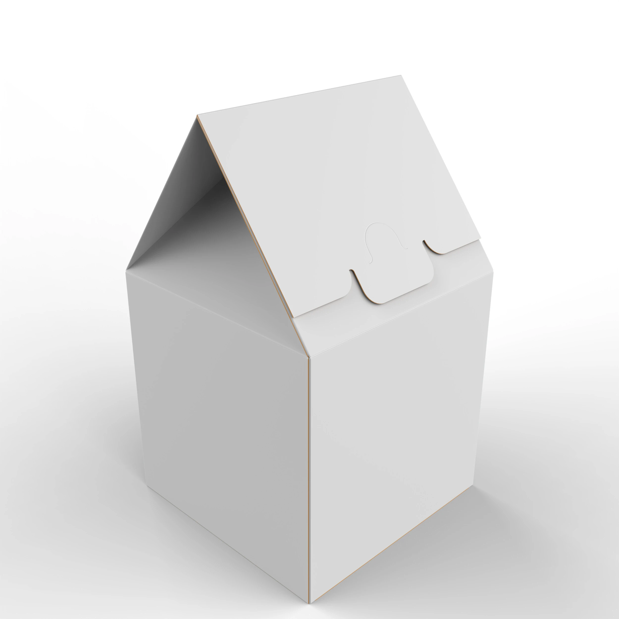 Gable Top Cardboard Packaging Box 120x120x80mm 3D Model .c4d .max .obj .3ds .fbx .stl .blend