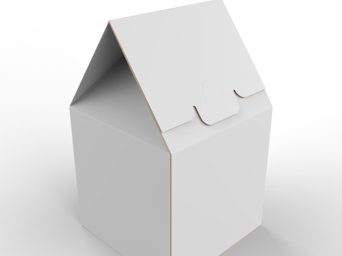 Gable Top Cardboard Packaging Box 120x120x80mm Modelo 3D