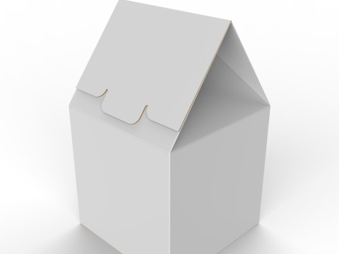 Gable Top Cardboard Packaging Box 120x120x80mm 3Dモデル