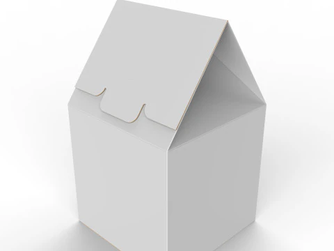 Gable Top Cardboard Packaging Box 120x120x80mm 3D Model
