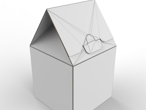 Gable Top Cardboard Packaging Box 120x120x80mm 3Dモデル