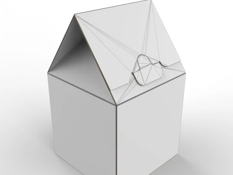 Gable Top Cardboard Packaging Box 120x120x80mm 3D Model
