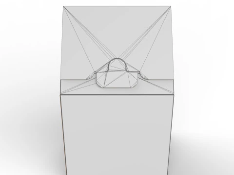 Gable Top Cardboard Packaging Box 120x120x80mm 3D Model