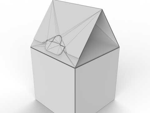 Gable Top Cardboard Packaging Box 120x120x80mm 3Dモデル