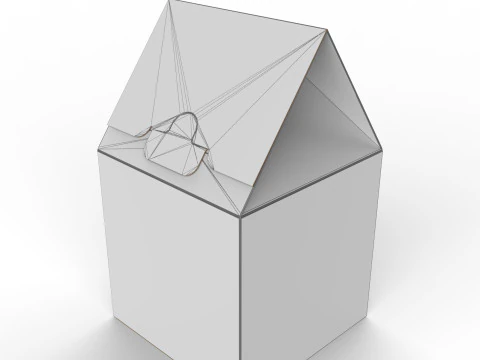 Gable Top Cardboard Packaging Box 120x120x80mm 3D Model