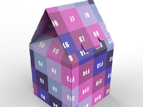Gable Top Cardboard Packaging Box 120x120x80mm 3Dモデル