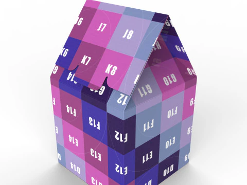 Gable Top Cardboard Packaging Box 120x120x80mm 3D Model