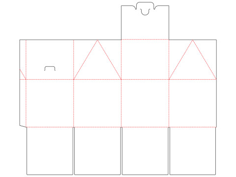 Gable Top Cardboard Packaging Box 120x120x80mm 3Dモデル