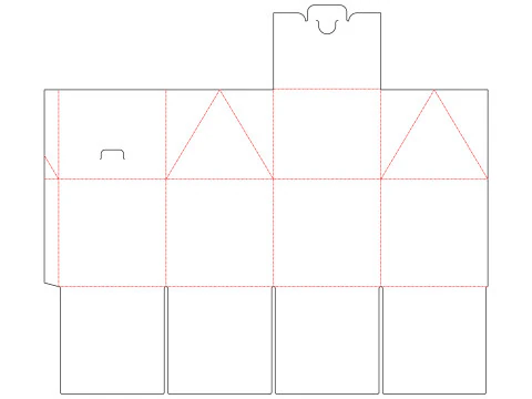 Gable Top Cardboard Packaging Box 120x120x80mm 3D Model