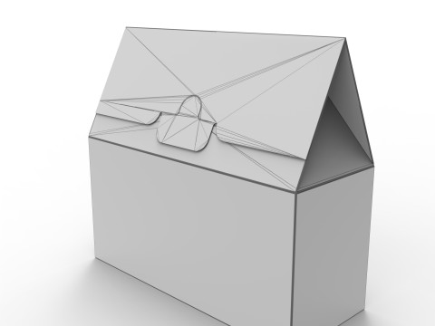 Gable Top Cardboard Packaging Box 200x100x80mm 3D Модель