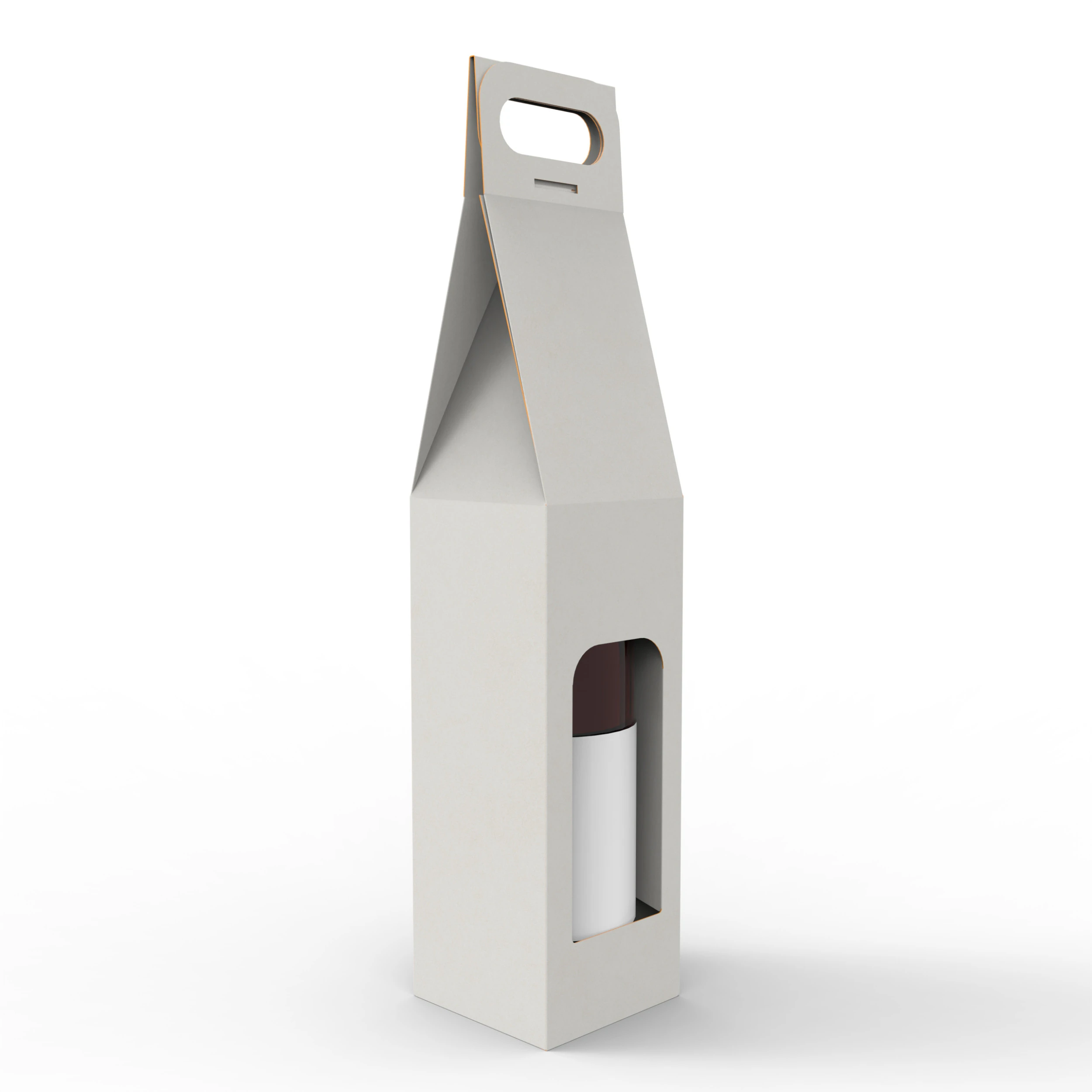 Packaging holder for one wine bottle 3D Model .c4d .max .obj .3ds .fbx .stl .blend 