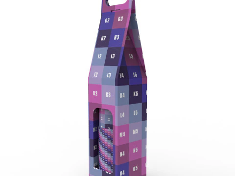 Packaging holder for one wine bottle 3D Model