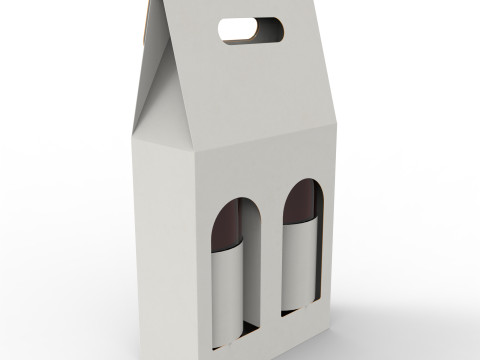 Packaging box holder for two wine bottles 3Dモデル