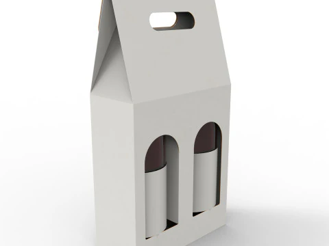 두 개의 와인병을 위한 포장 상자 홀더 3D 모델