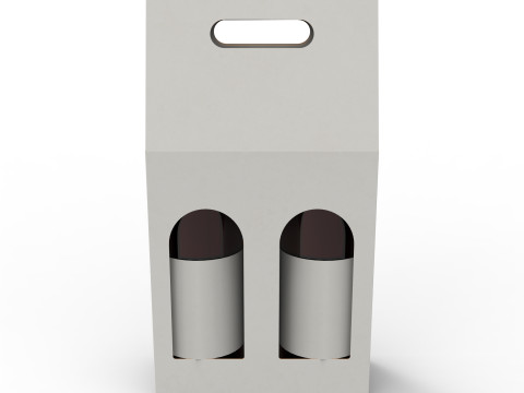 Packaging box holder for two wine bottles Model 3D