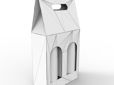 Packaging box holder for two wine bottles Model 3D