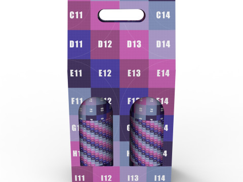 Packaging box holder for two wine bottles Model 3D