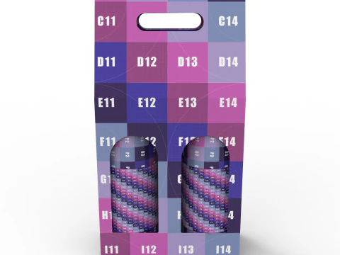 Packaging box holder for two wine bottles 3D Model