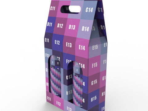 Packaging box holder for two wine bottles Model 3D