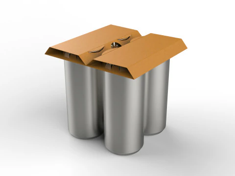 Support pour quatre canettes EcoCraft pour un emballage de boissons durable Modèle 3D