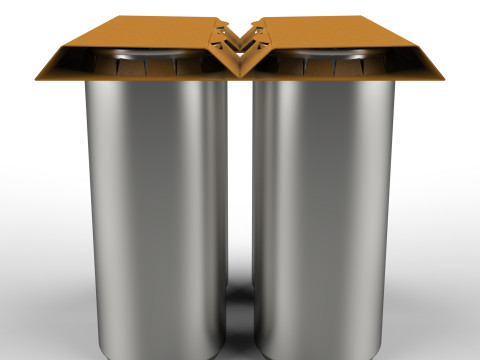 EcoCraft Four-Can Holder for Sustainable Beverage Packaging Modelo 3D