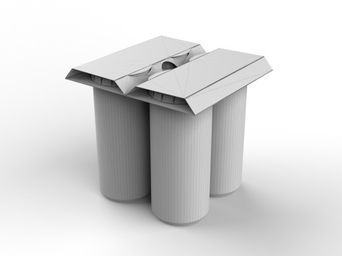 EcoCraft Four-Can Holder for Sustainable Beverage Packaging Modelo 3D