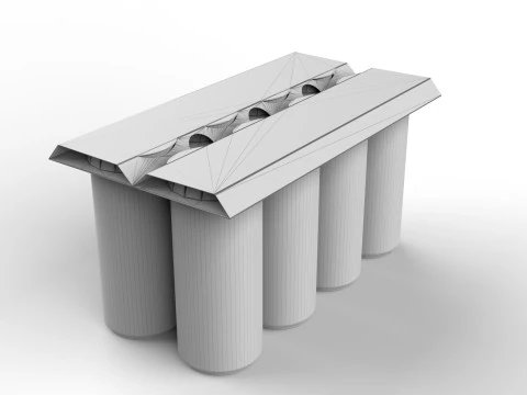 Suporte para oito latas EcoCraft para embalagens de bebidas sustent&aacute;veis Modelo 3D