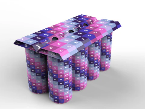 Suporte para oito latas EcoCraft para embalagens de bebidas sustent&aacute;veis Modelo 3D