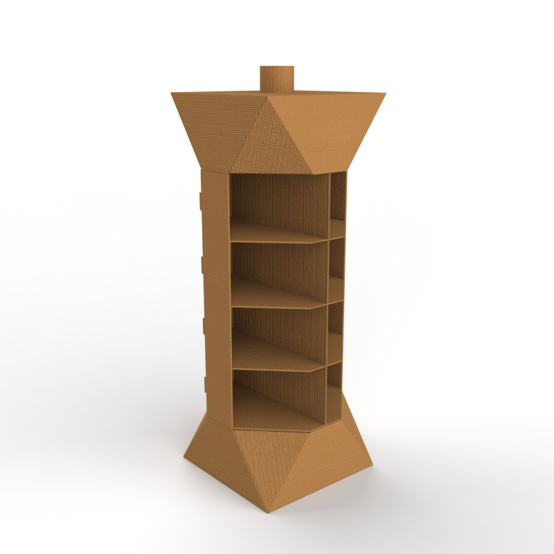 Point of Sale Cardboard Display Stand 3D Model .c4d .max .obj .3ds .fbx .stl .blend 