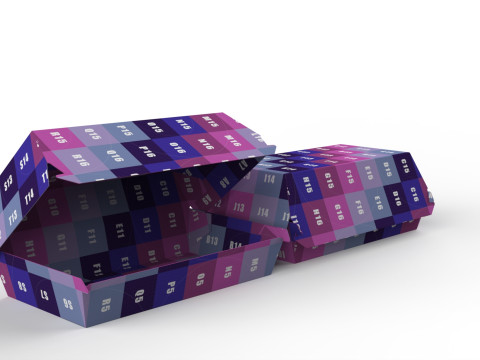 Kraft hotdog design box including open and closed views with die-cut file included 3D Model
