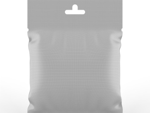 Resealable Hanging Snack Bag Mockup 3D Модель
