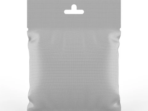 Resealable Hanging Snack Bag Mockup 3D Model