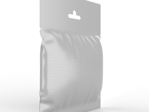 Resealable Hanging Snack Bag Mockup 3D Модель