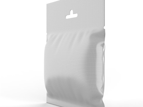 Resealable Hanging Snack Bag Mockup 3D Модель