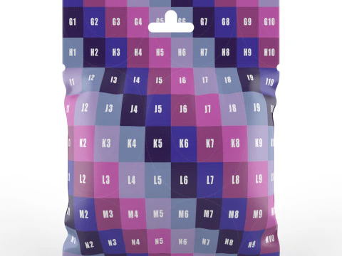 Resealable Hanging Snack Bag Mockup 3D Model