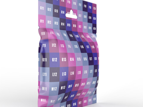 Resealable Hanging Snack Bag Mockup 3D Модель