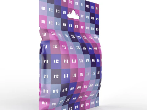 Resealable Hanging Snack Bag Mockup 3D Model