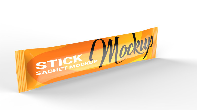 Slim Stick-Sachet Packaging Mockup 3D 모델 .c4d .max .obj .3ds .fbx .stl .blend 