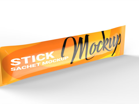 Slim Stick-Sachet Packaging Mockup 3D Model