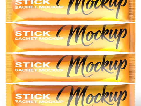Slim Stick-Sachet Packaging Mockup 3D 모델